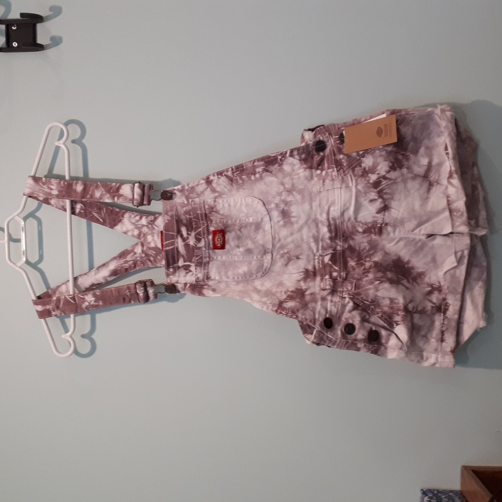 Dickies overalls shorts tie dye BNWT